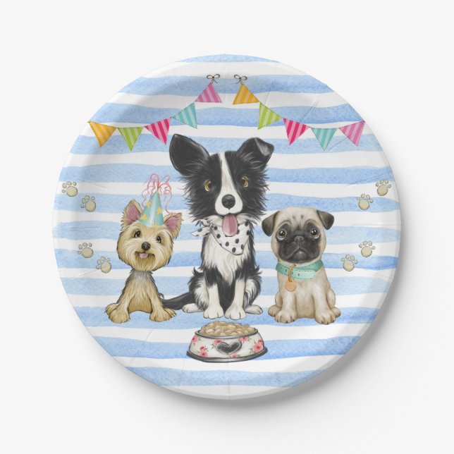 Puppy Dog Pawty Paper Plates (Front)