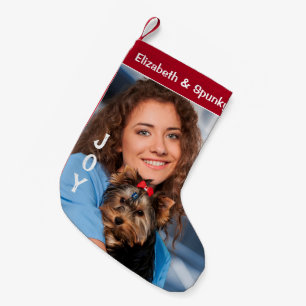 Puppy Dog Pet Animal Photo Holidays Personalize Small Christmas Stocking