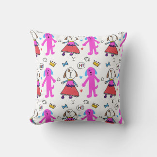 "Puppy Dog Pillow in White"