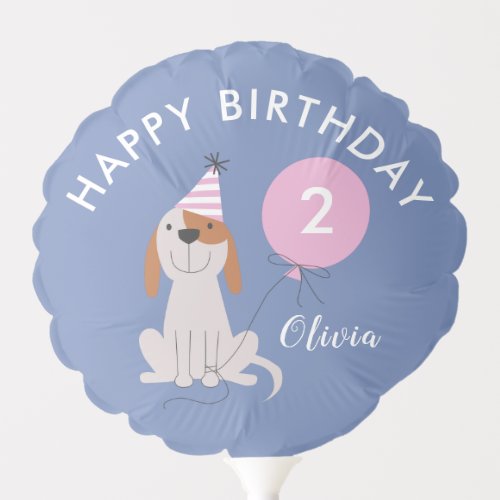 Puppy Dog Pink Balloon Happy Birthday Balloon