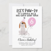 Puppy Dog Pink Birthday Party Invitation (Front)