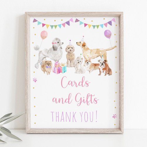 Puppy Dog Pink Girl Birthday Gifts Sign