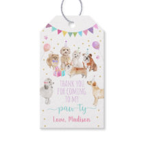 Puppy Dog Pink Girl Paw-ty Birthday Gift Tags