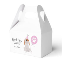 Puppy Dog Pink Thank You Birthday Party Favor Boxes