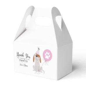 Puppy Dog Pink Thank You Birthday Party Favor Boxes