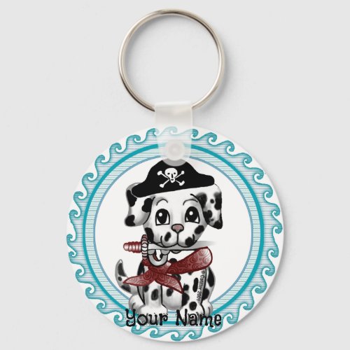 Puppy Dog Pirate custom name  Keychain