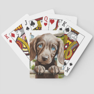 Puppy Dog Playing Stocking Stuffer Poker Cards