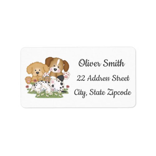 Puppy Dog Return Address Labels Stickers 