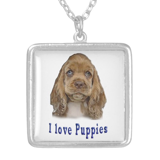 Puppy Dog Silver Plated Necklace (Front)