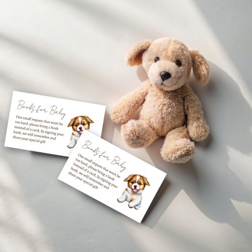 Puppy dog themed baby shower book request enclosure card