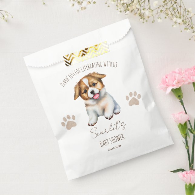 Puppy dog themed baby shower favors customized favor bag (Sealed)