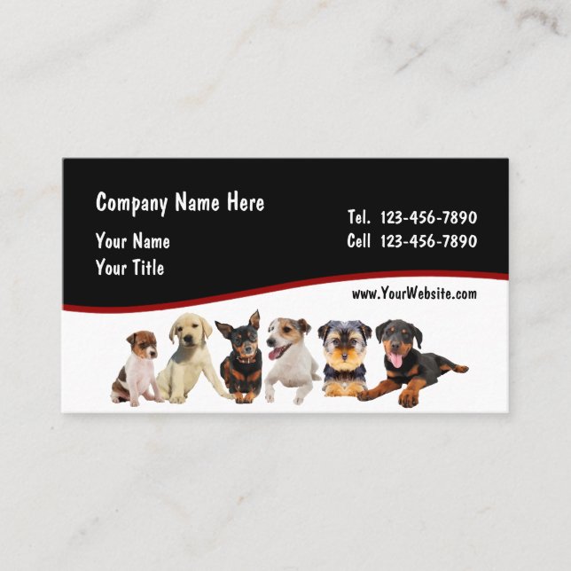 Puppy Dog Training Business Cards (Front)