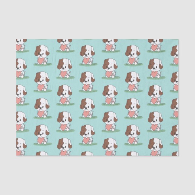 Puppy Dog With A Heart Tissue Paper (Front)