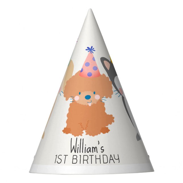 Puppy Dogs Birthday Party Hat (Front)