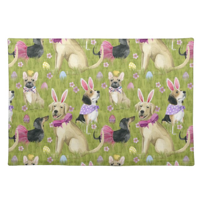 Puppy Easter Collection Cloth Placemat (Front)
