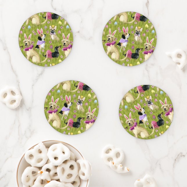 Puppy Easter Collection Coaster Set (In Situ)