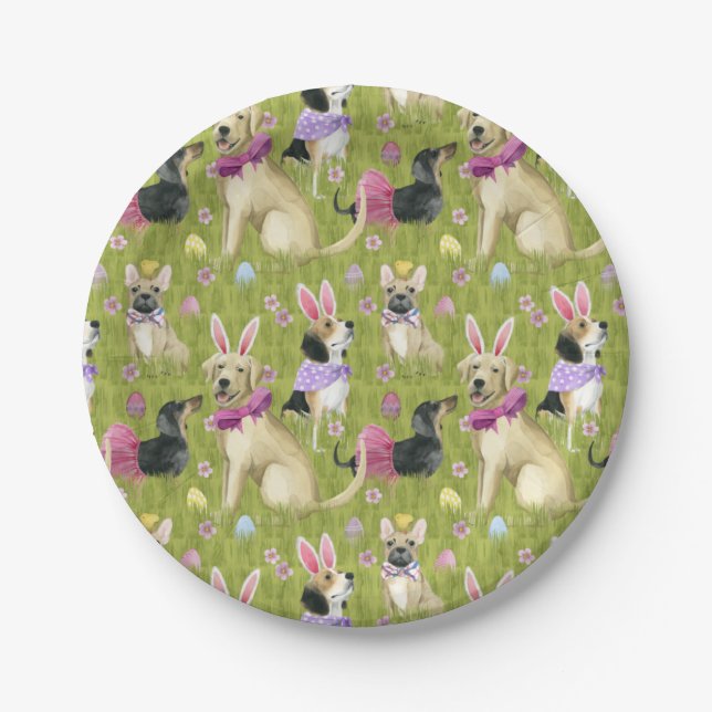 Puppy Easter Collection Paper Plates (Front)