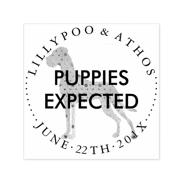 Puppy expectation announcing stamps Great Dane (Design)