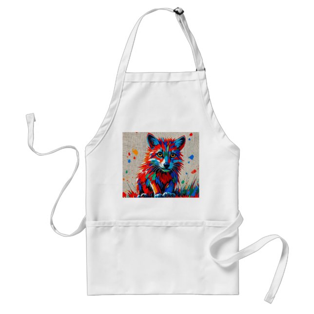 Puppy Expressive abstract animal art design Adult Apron (Front)