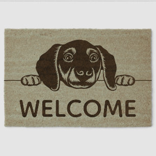 Puppy Eyes Design Coir Door Mat