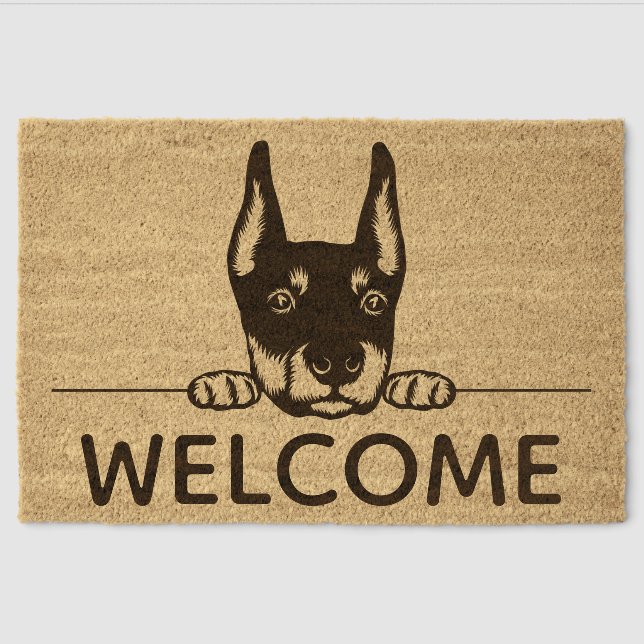 Puppy Eyes II Design Coir Door Mat (Front)