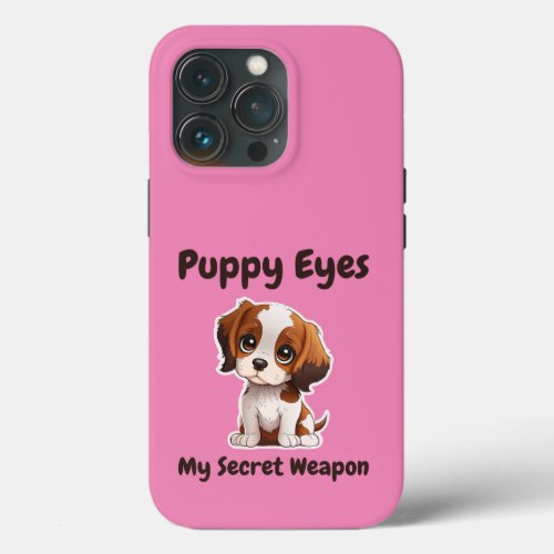 Puppy Eyes _ My Secret Weapon Adorable Dog iPhone 13 Pro Case