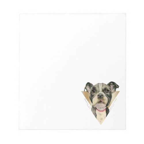 Puppy Eyes Pit Bull Dog Watercolor Painting 4 Notepad