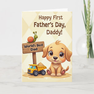 Puppy First Fathers Day Card