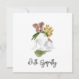 Puppy Flowers WITH SYPATHY Pet Memorial Sweet Dog Card