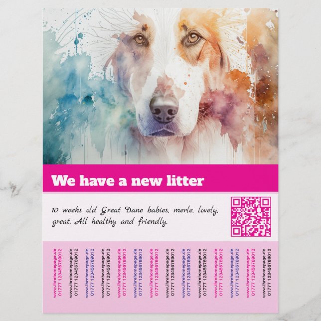 puppy for sale flyer templates (Front)