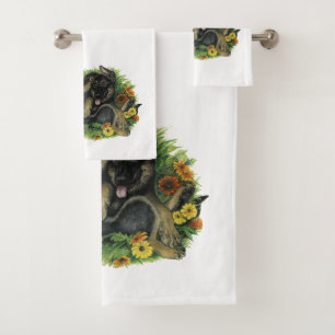 Puppy Garden Bath Towel Set