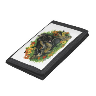 Puppy Garden Trifold Wallet