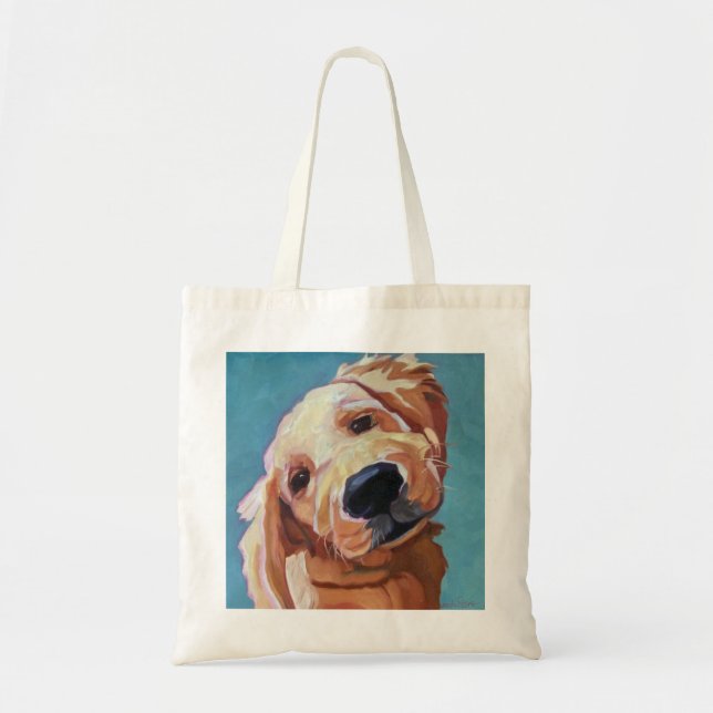Puppy Golden Retriever Art Tote Bag (Front)