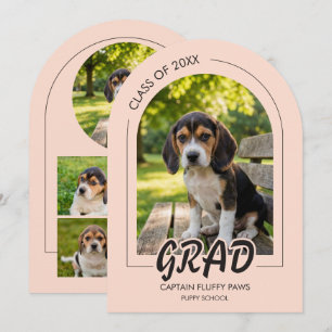 Puppy Graduation Pet Photos Invitation Card