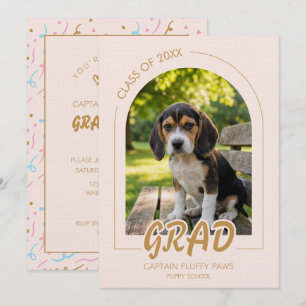 Puppy Graduation with Pet Photo Invitation 