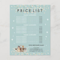 Puppy Green Daisy Flower Dog Groomer Price List