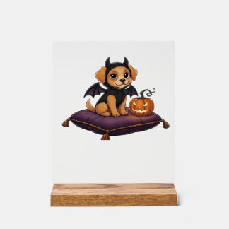 Puppy Halloween Classic T-Shirt Acrylic Sign