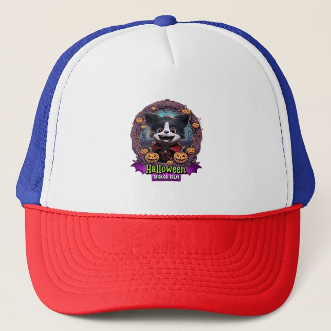 Puppy Halloween Costume Trucker Hat (Front)