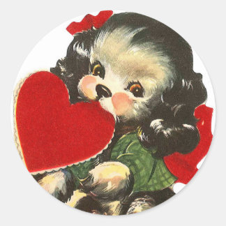 Puppy Heart | Valentine | Round Stickers