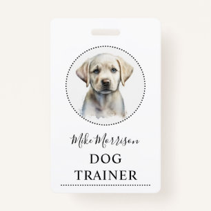 Puppy Illustration Dog Trainer Badge