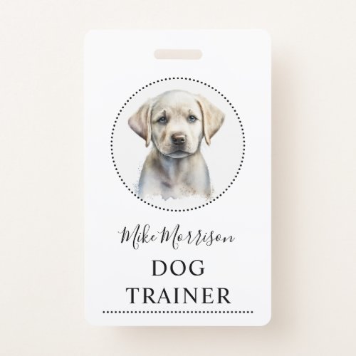 Puppy Illustration Dog Trainer Badge