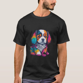 Puppy Illustration With Vivid Color T-Shirt
