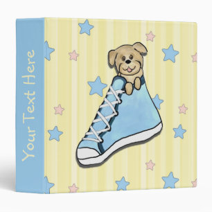 Puppy in a Blue Shoe Scrapbook Binder