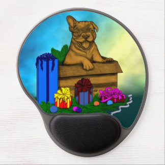 Puppy in A Box , Merry Xmas Gel Mouse Pad