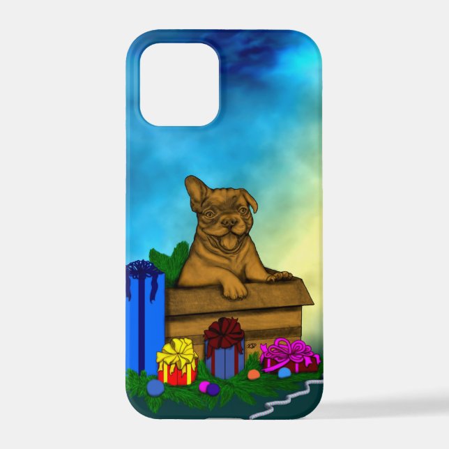 Puppy in A Box , Merry Xmas iPhone Case (Back)