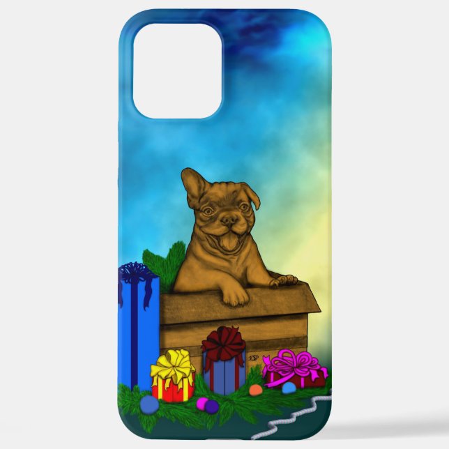 Puppy in A Box , Merry Xmas iPhone Case (Back)