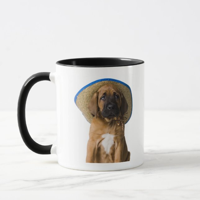 puppy in a cowboy hat mug (Left)