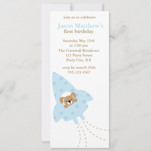 Puppy in a Rocket birthday party invitations