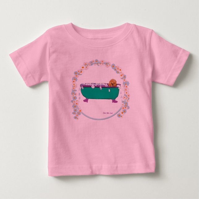 Puppy In A Tub Tutu Baby T-Shirt (Front)