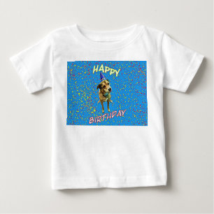 Puppy in Birthday Hat - Fun Baby T-Shirt